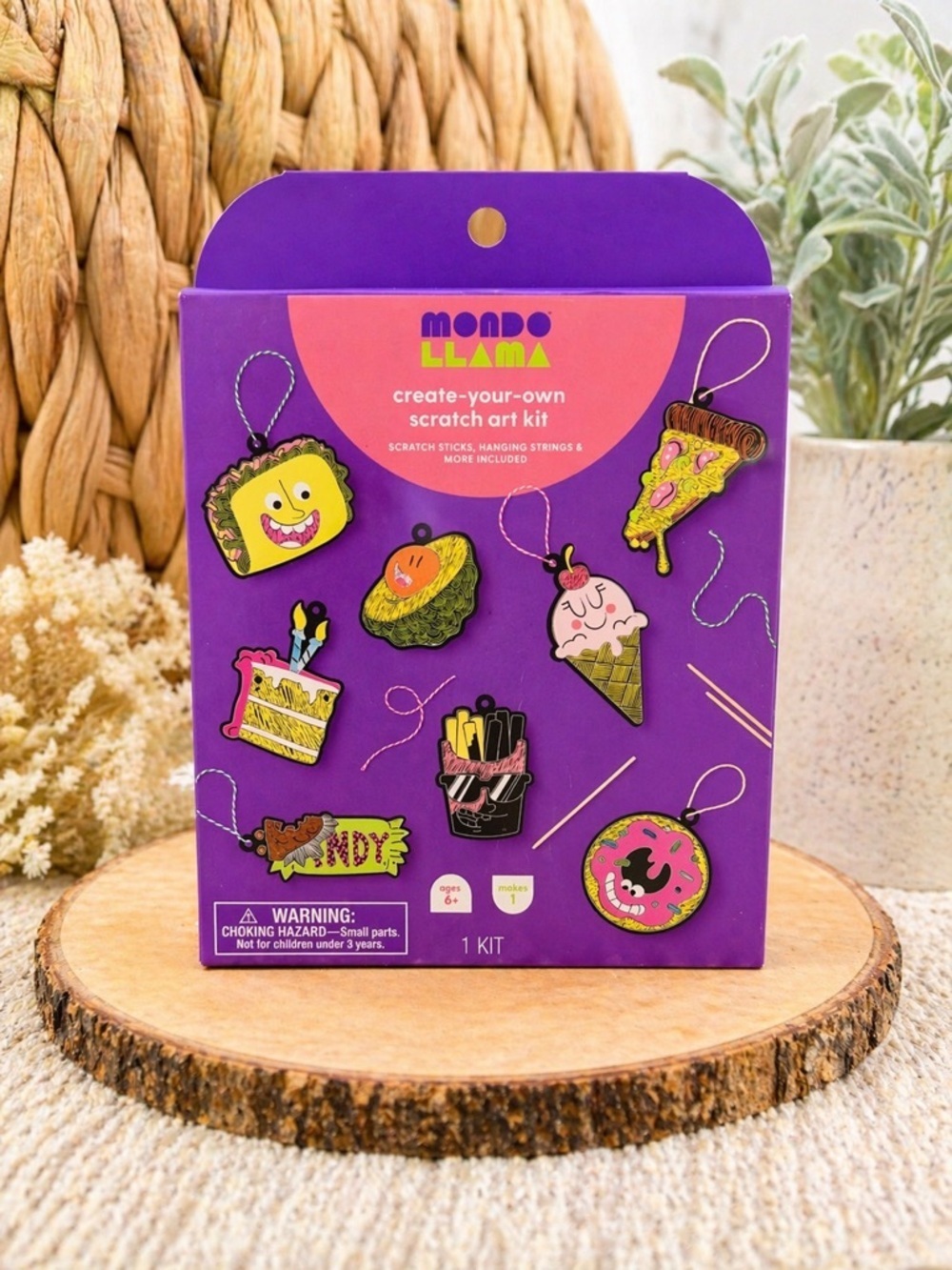 New Mondo Llama Food Scratch Art Craft Kit Creative Kids Activity